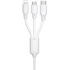 „WK Design“ USB – „micro USB“ | „Lightning“ | USB C tipo laidas 2A, 115 cm, baltas (WDC-103th baltas)
