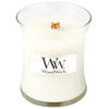 WoodWick Linen scented candle with wooden wick 85 g