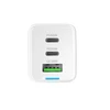 Wozinsky GaN 65W Charger su 2xUSB-C USB Ports su 65W CC kabelis – baltos spalvos