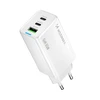Wozinsky GaN 65W Charger su 2xUSB-C USB Ports su 65W CC kabelis – baltos spalvos