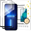 Wozinsky rinkinys 2x itin tvirtų Full Glue viso ekrano apsauginis stiklas su dėklu draugišku rėmeliu iPhone 14 Max / 13 Pro Max juodos spalvos