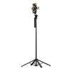 Wozinsky Asmenukių lazda WH181D-Y1S 1.75m aluminum alloy telescopic tripod with dual lamp and phone holder – juodos spalvos