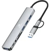 Wozinsky WAH-81 8-in-1 USB Hub with USB 3.0 SD Card Reader and Audio Output - Gray