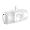 Wozinsky WF16-YLS 5000mAh 15W Lightning Mini Power Bank su Built-in USB-C kabelis ir Apple Watch Charger – baltos spalvos