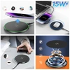 Wozinsky WLI-01Y 15W Qi indukcinis įkroviklis su USB-C laidu – juodas