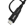 Wozinsky WNBAA 4in1 kabelis 2x USB-C 1x USB-A 1x Lightning 60W 1 m – juodos spalvos