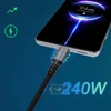 Wozinsky WPS-UY41S USB-C USB4 Cable 40Gb/s 240W 1m 4K - Juodas