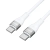 Wozinsky WSTCC1 USB-C / USB-C PD 65W kabelis 1 m long – baltos spalvos