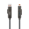 XO cabel NB275 4w1 USB-C - Lightning + USB + USB-C 60W 1,0m pilkos spalvos