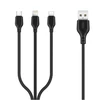 XO kabelis NB103 3in1 USB - Lightning + USB-C + microUSB 1,0 m 2,1A juodos spalvos