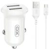 XO CC67 automobilinis įkroviklis 2xUSB 12W + C tipo laidas