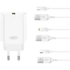 Įkroviklis XO kroviklis jungiama į tinklą CE33 QC 18W 1x USB balta + kabelis Lightning