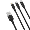 XO 3in1 kabelis USB-C / Lightning / Micro 2.4A, 1.2m (juodas)