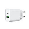 XO laidinis įkroviklis CE02A PD 20W QC 3.0 18W 1x USB 1x USB-C baltos spalvos + USB-C – USB-C kabelis