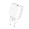 XO laidinis įkroviklis CE02D QC 3.0 18W 1x USB baltos spalvos + Lightning kabelis