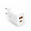 XO laidinis įkroviklis CE12 PD QC 3.0 20W 1x USB 1x USB-C baltos spalvos