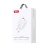 XO laidinis įkroviklis CE12 PD QC 3.0 20W 1x USB 1x USB-C baltos spalvos