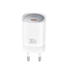 XO laidinis įkroviklis CE20 PD 30W 1x USB-C baltos spalvos + kabelis USB-C - USB-C