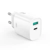 XO wall charger CE29 PD 20W 1x USB-C 1x USB baltas