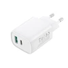 XO wall charger CE29 PD 20W 1x USB-C 1x USB baltas