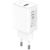 Įkroviklis XO Sieciowa QC 18W 1x USB balta + kabelis USB-C (CE50)