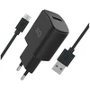 XQISIT kelioninis įkroviklis | 12 W | USB-A, USB-C | su pridedamu USB-A–USB-C laidu | juodas
