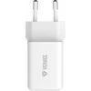 Yenkee Įkroviklis jungiama į tinklą USB C 2x18W 3A Power delivery 3.0 QC3.0 Balta