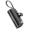 YESIDO POWERBANK YP68 5000 mAh 12W + USB-C laidas, „Lightning“ jungtis, juoda