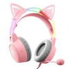 Žaidimų ausinės ONIKUMA X15Pro Rožinė Cat's Ears