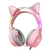 Žaidimų ausinės ONIKUMA X15Pro Rožinė Cat's Ears
