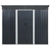Metalinis sandėliukas su stoglangiu, antracito, 238 × 174 × 196/173 cm