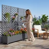 Metalinis vazonas su atramine sienele ir ratukais HATIS, 119,5 × 40,6 × 185,5 cm, antracito