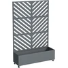 Metalinis vazonas su atramine sienele ir ratukais HATIS, 119,5 × 40,6 × 185,5 cm, antracito