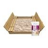 Smėlio dėžė Bonus Orbis, 140x140cm, su patiesalu ir 300kg smėlio, ruda
