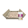 Smėlio dėžė Bonus Orbis, 140x140cm, su patiesalu ir 300kg smėlio, pilka