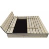 Smėlio dėžė Bonus Orbis, 140x140cm, su patiesalu ir 300kg smėlio, pilka