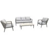 Lauko baldų komplektas Home4You Sodo baldų komplektas DELIA stalas, sofa ir 2 kėdės