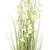 Dirbtinė gėlė SODE H87cm, balta campanula, žolė su vazonu