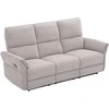Home4you Sofa-reglaineris DAMIKA Trivietė Elektrinė Pilka