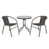 Lauko baldų komplektas Home4You Balkono baldų komplektas BISTRO, stalas ir 2 kėdės (20563), 60x70 cm, rėmas: plieno, spalva: pilka