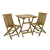 Lauko baldų komplektas Home4You Balkono baldų komplektas FINLAY, stalas ir 2 kėdės (13181), 60x60x72 cm, sulankstomas, mediena: akacija, apdaila: alyvuotas