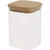 Home4You Bamboo Stiklinis indelis JAR 10x10xH14cm 1100ml su bambukiniu dangteliu