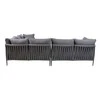 Lauko baldų komplektas Home4You Sodo baldų komplektas BREMEN, stalas ir kampinė sofa, pilkas