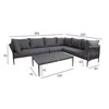 Lauko baldų komplektas Home4You Sodo baldų komplektas BREMEN, stalas ir kampinė sofa, pilkas