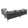 Lauko baldų komplektas Home4You Sodo baldų komplektas BREMEN, stalas ir kampinė sofa, pilkas
