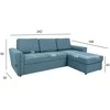 Home4you Kampinė sofa lova INGMAR, šviesiai mėlyna