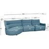 Home4You Kampinė sofa CANNES LC Elektrinis reklaineris, pilkai mėlyna