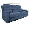 Sofa Home4You Elektrinis reglaineris MIMI, 3-vietu, mėlynas