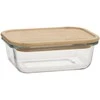 Home4You Bamboo Dubuo BOXY 14,5x10,5xH4,8cm 370ml, stiklas, bambukas