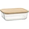 Home4You Bamboo Dubuo BOXY 22x16,4xH6,7cm 1500ml, stiklinis, bambukinis